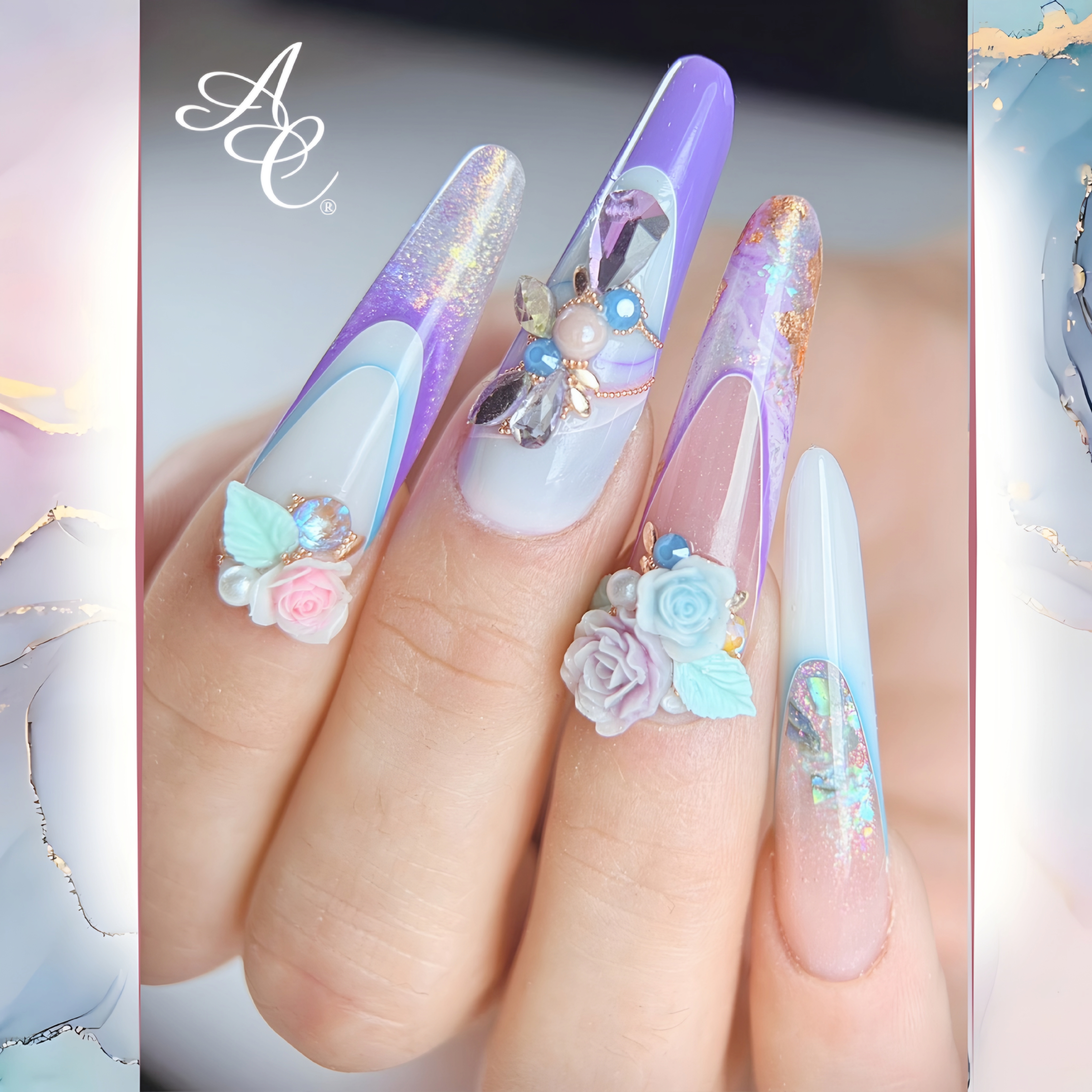 Ongles Artistiques réalisés par notre prothésiste ongulaire d'expéreince à FEYZIN